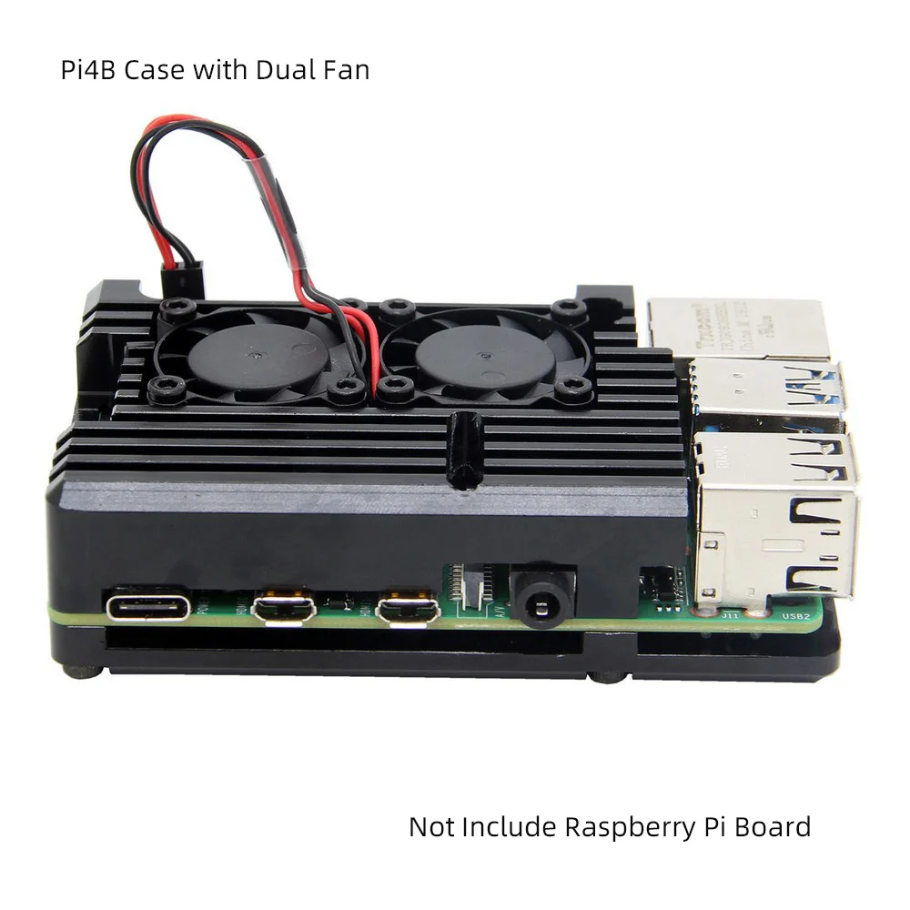 Black case with Fan Raspberry Pi 4 Модель B защитный корпус, пассивное охлаждение алюминиевый сплав защитный чехол, металлический корпус для Raspberry Pi 4 Модель B - Цвет: Black case with Fan
