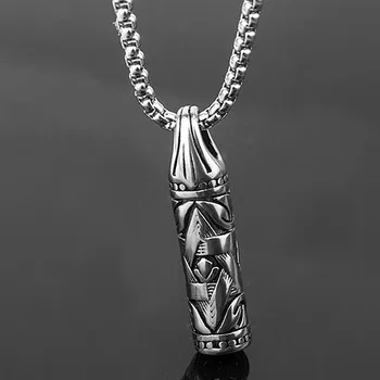 

HNSP Hip Hop Rock Bullet pendant necklace for men male