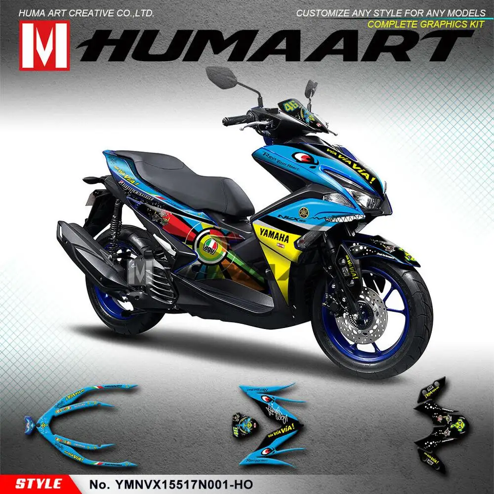 HUMAART полный набор стикеров для скутера Yamaha NVX Aerox 155|Наклейки и стикеры| |