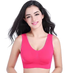 Women's Padded Sports Bra - Yoga, Running, and Workout Fitness Top - 3XL (Rose red)