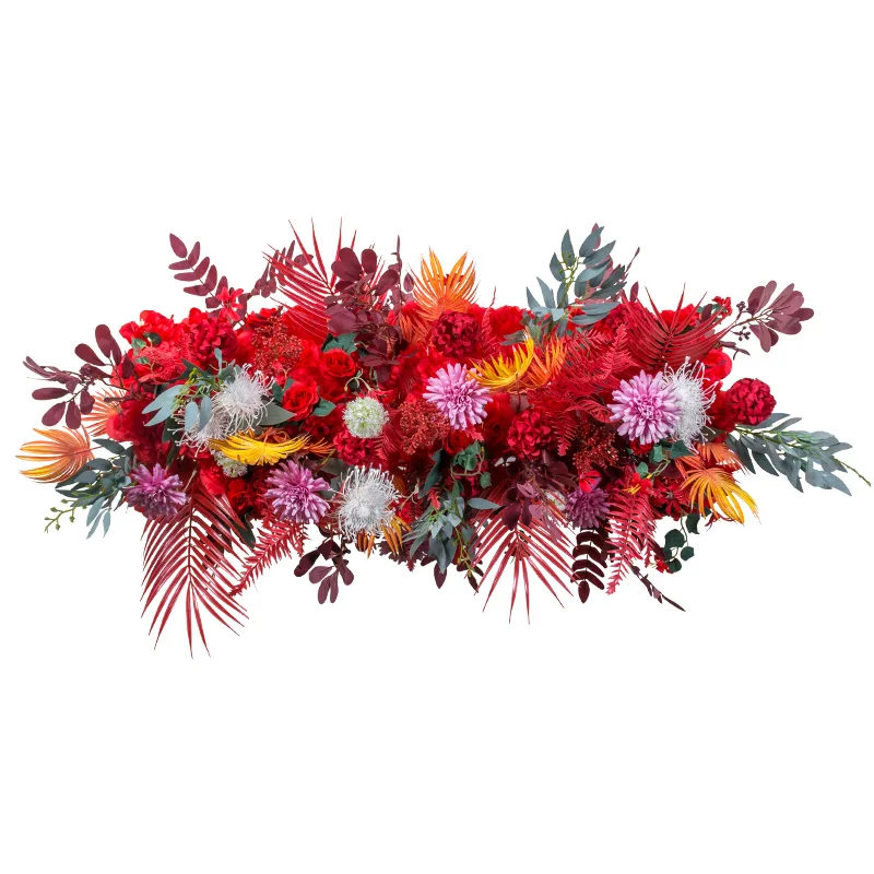 Flone New wedding arrangement flower Artificial fake flowers row wedding stage arch backdrop flower decoration road guide floral