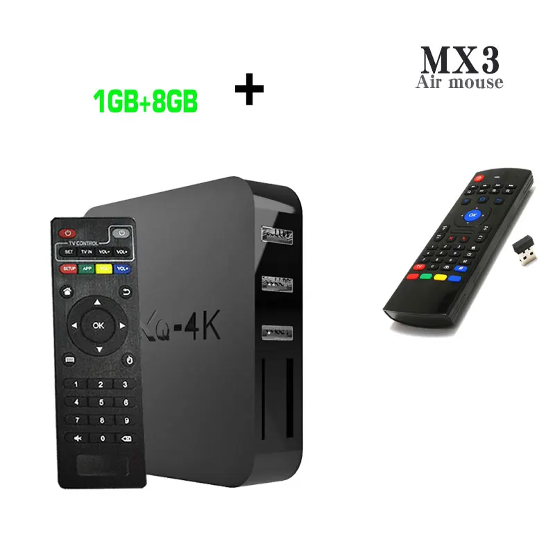 (1G8G) and MX3 Медиаплеер MXQ4K Android ТВ приставка 7,1 S905W 2 ГБ 16 ГБ 1 ГБ 8 ГБ Смарт четырехъядерный ТВ приставка wifi может подписаться ip-телевидение арабское, Европа Бразилия - Цвет: (1G8G) and MX3