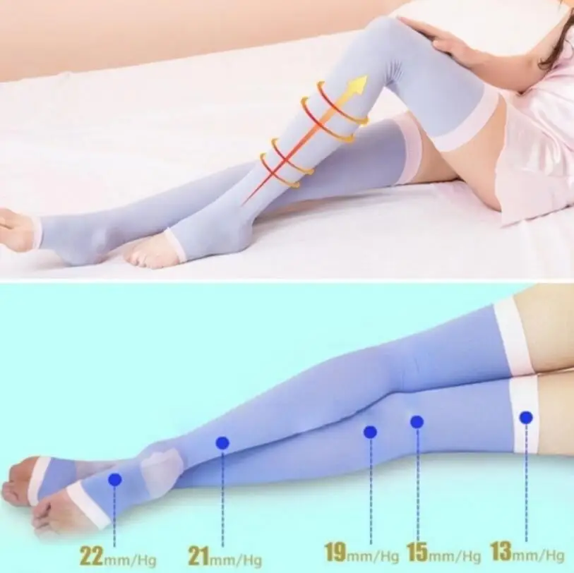 Трендовые компрессионные эластичные носки для похудения, для сна, тонкие ноги, антицеллюлитные женские красивые чулки для ног