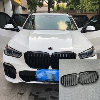 

1Pair Gloss/Matte Black Front Kidney Grille for BMW New X5/G05 2019 Grille Car Style Refit Bumper Slat Double Line Racing Grills