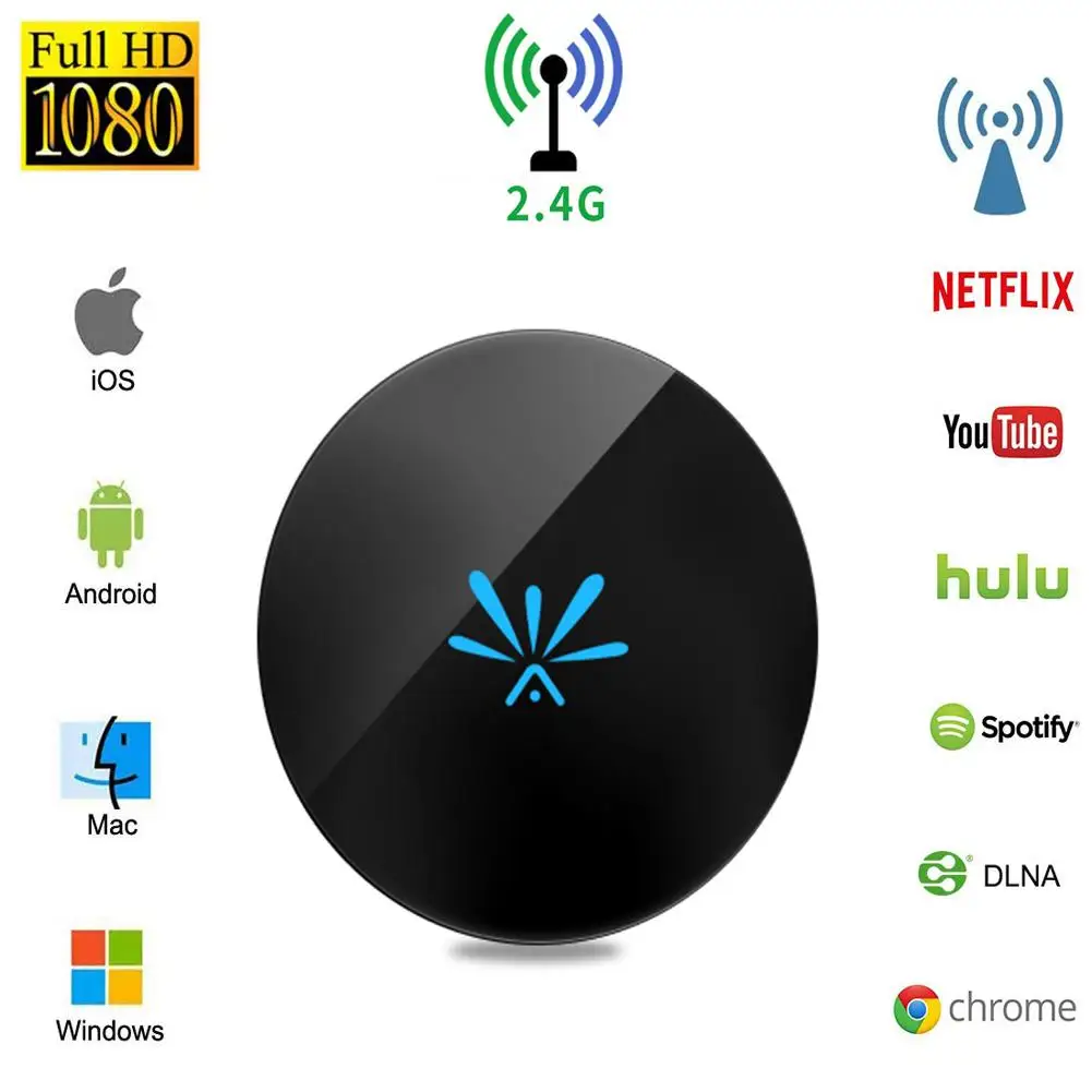 

Portable Wireless G6 Miracast Dongle 1080P HD Media Adapter WiFi Display Screen Receiver For Phone Tablet Laptop