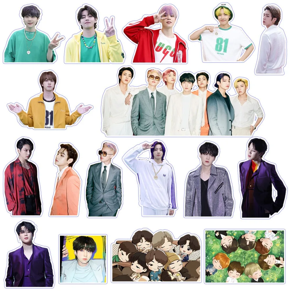 100Pcs/SET Korean Kpop Star Bangtan Boys Butter Stickers Idols Cute Photos Poster Toys for Skateboard Suitcase Laptop | Украшения и