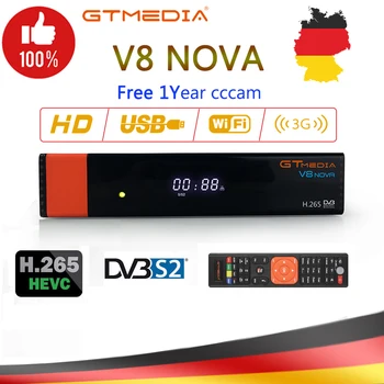 

GT MEDIA V8 Honor DVB-S2 Freesat Satellite TV Receiver FTA Decoder Support PowerVu Biss Key Newca CCCAM Youtube IPTV Purple V8