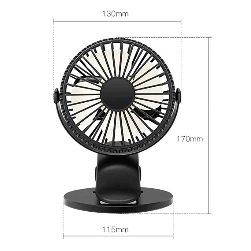 USB Fan Clip Cooling Rechargeable Clip Desktop Table Fan Portable