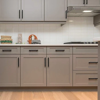 

Hot Flat Black Modern Cabinet Hardware Drawer Handle Kitchen Cupboard T Bar Pull Dresser Knobs Set Hole To Hole Spacing 25 PCS