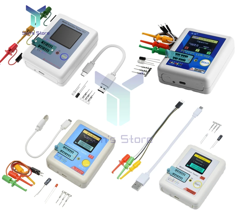 LCR-TC2 TC-T7-H LCR-TC1 Transistor Tester Multimeter for Diode Triode MOS/PNP/NPN Capacitor Resistor Transistor Replace