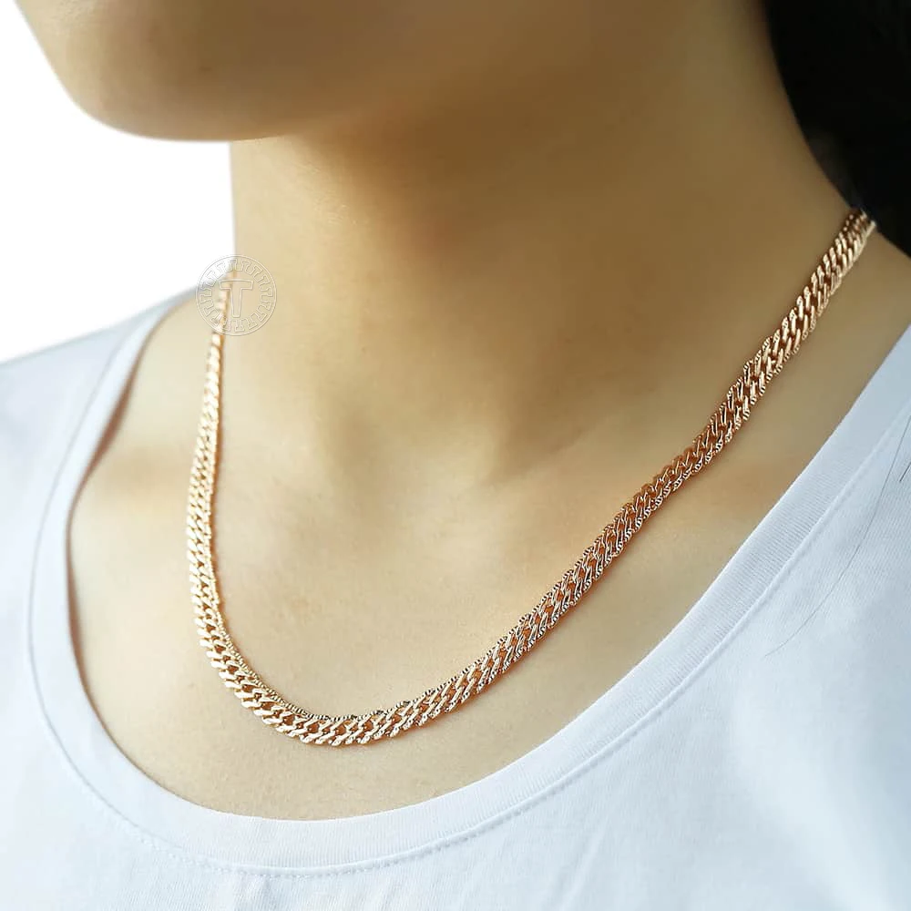 Womens rose gold cuban outlet link chain