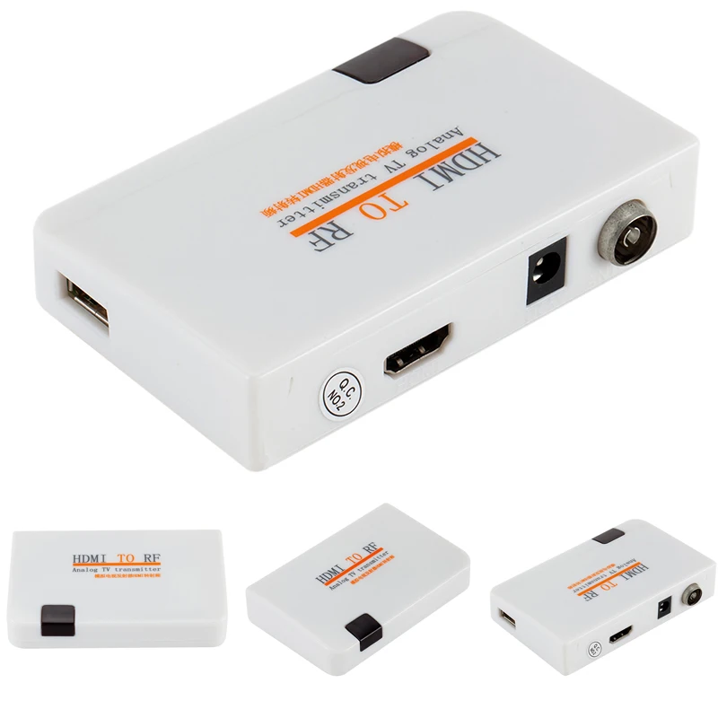 Универсальный HDMI к RF коаксиальный конвертер коробка Кабель-адаптер с пультом дистанционного управления источник питания 1 шт. аксессуары для дистанционного управления