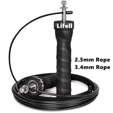 Утяжеленная Скакалка для фитнеса, набор регулируемых скакалок, профессиональный мяч, подшипники, противоскользящие ручки, 2,5 мм/3,4 мм, Черная веревка