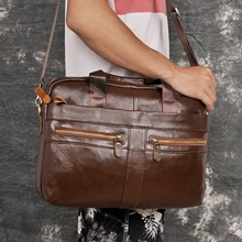 Мужская качественная кожаная антикварная модная деловая сумка-портфель 15," чехол для ноутбука сумка-портфель через одно плечо 1115