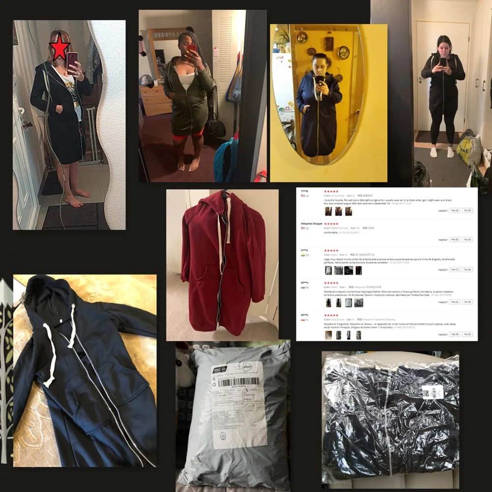 Plus Size Oversized Hoodies Sweatshirt Zipper Hoodies Women Long Jacket Coat 2019 Pockets Zip Up Outerwear Hoodies Drop shipping