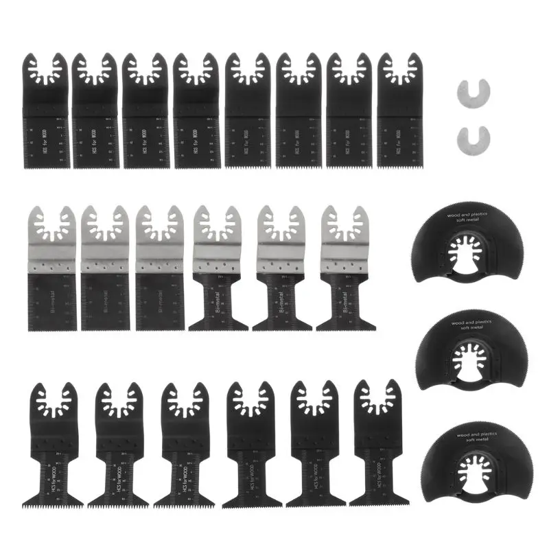 

25pcs/set Oscillating Multitool Saw Blade with Bi-metal Cutting Blades for Power 35EC