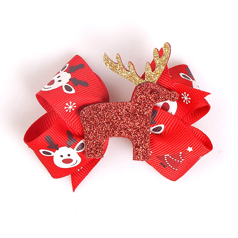 I hair clip Рождественское предложение аксессуары для волос олень рога оленя для волос Зажимы эластичный Санта Клаус лента для волос лента-ободок с бантиком новогодние подарки - Цвет: I hair clip