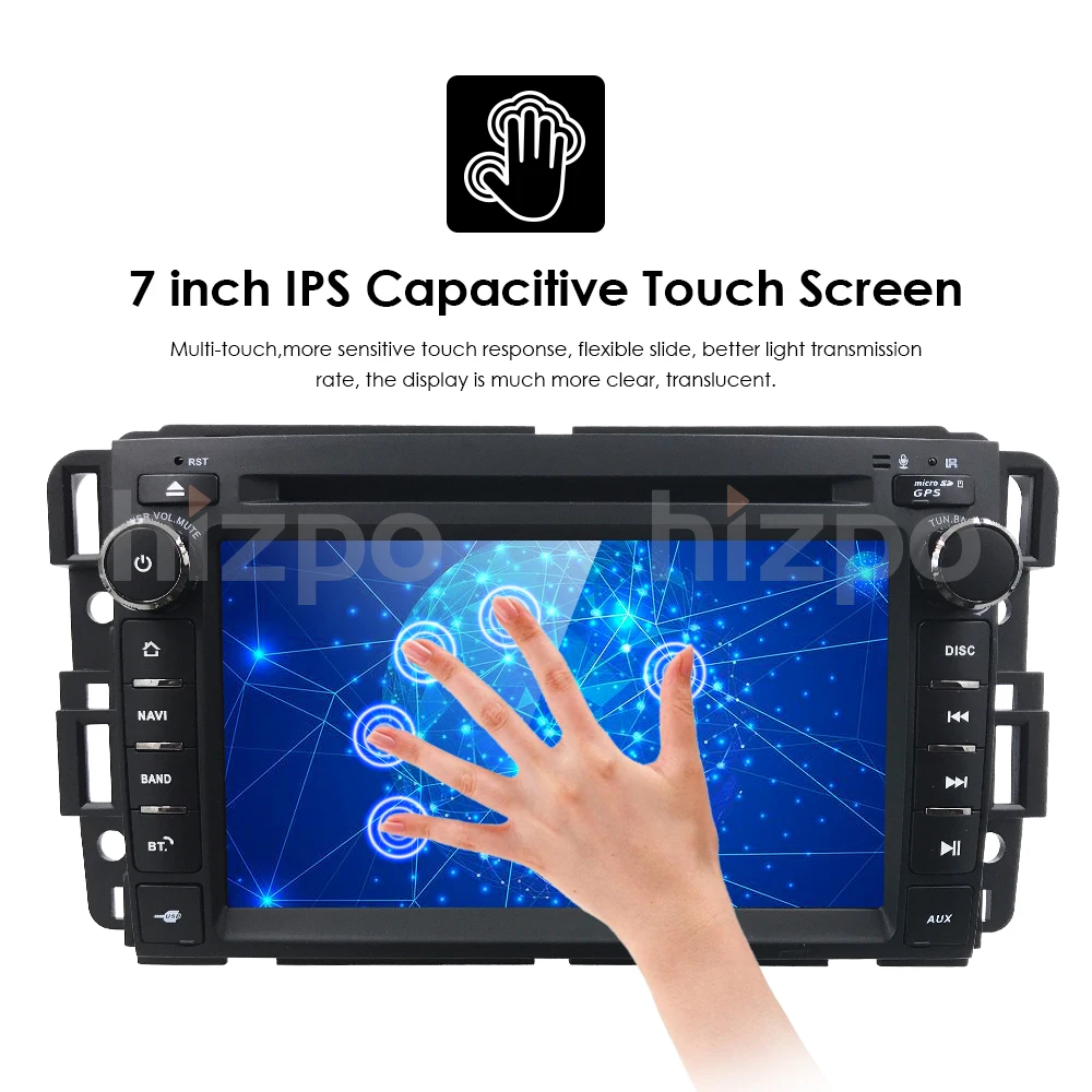 Sale 7 Inch 2 Din android 9.0 IPS Car DVD Player for GMC Yukon Denali Acadia Savana Sierra Chevrolet Express Traverse Equinox Mirror 12