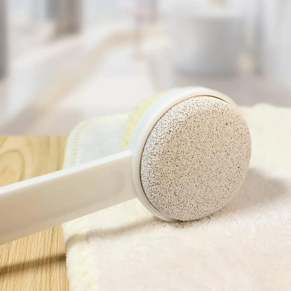 xiaomi mijia щетка для ванны двухсторонняя длинная ручка Массажная щетка для кожи Спа Аксессуары для ванной комнаты умный дом - Цвет: Белый