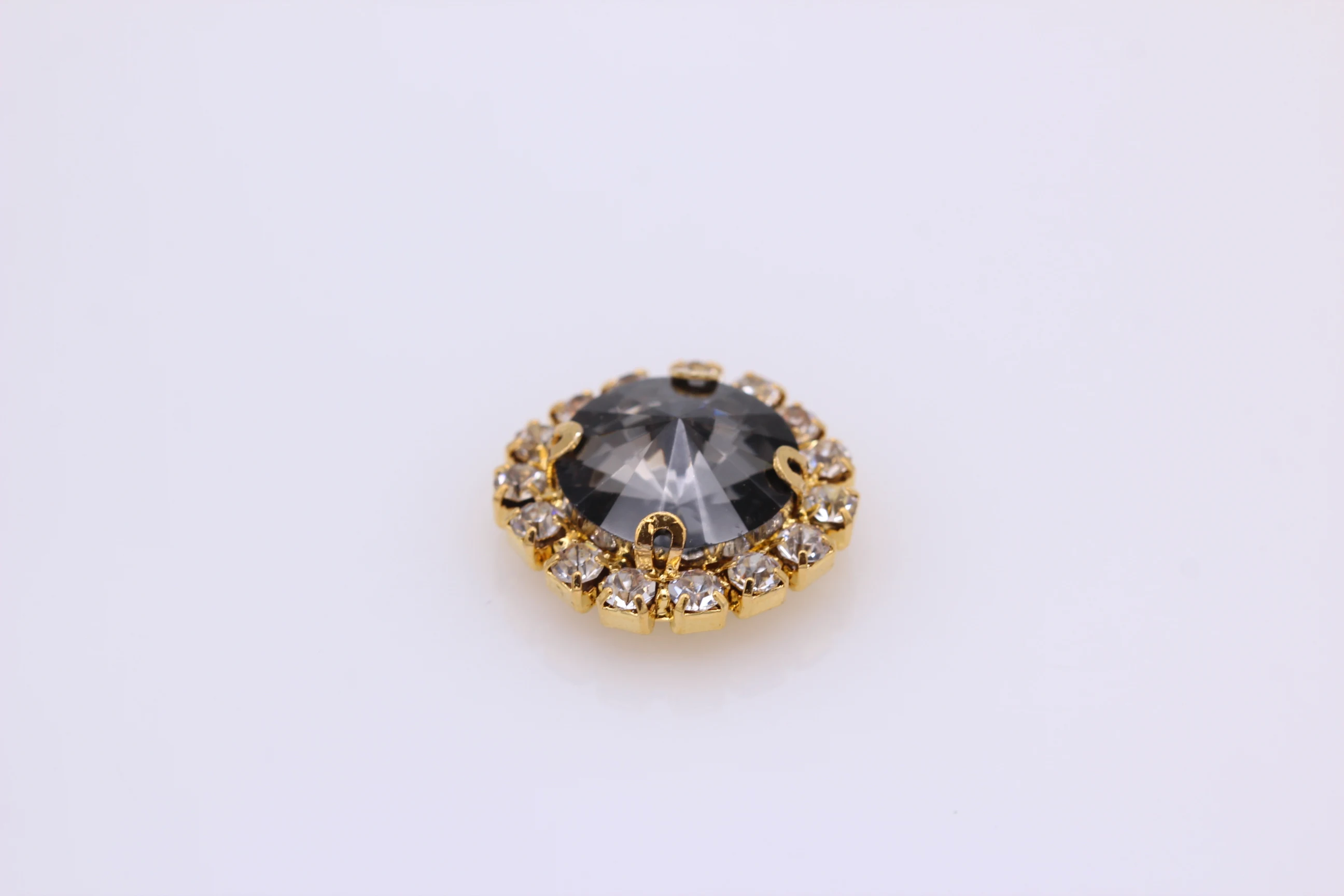 Все размеры цвета круглые Rivoli Кристалл шитье на Необычные граненые камни с кристальной цепочкой золотая металлическая чашка кристалл diy сумки для платья - Цвет: black diamond