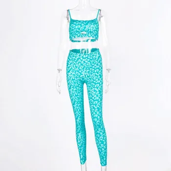 Print Women Elastic Two Piece Set Outfits Tracksuit Crop Top Leggins Sets 2019 Autumn Hollow Out Streetwear Set Sexy Clothes 5