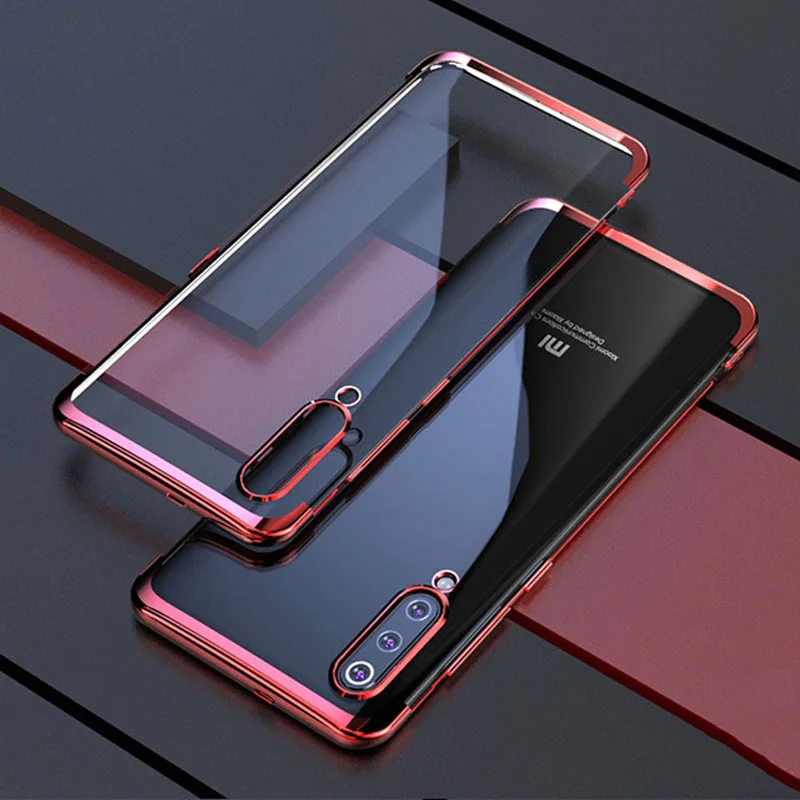 Красный Чехол для Xiaomi mi 9 Pro mi 9 lite, прозрачное покрытие, мягкий силиконовый чехол для Xiaomi mi 9 mi 9 Pro 5g - Цвет: Красный