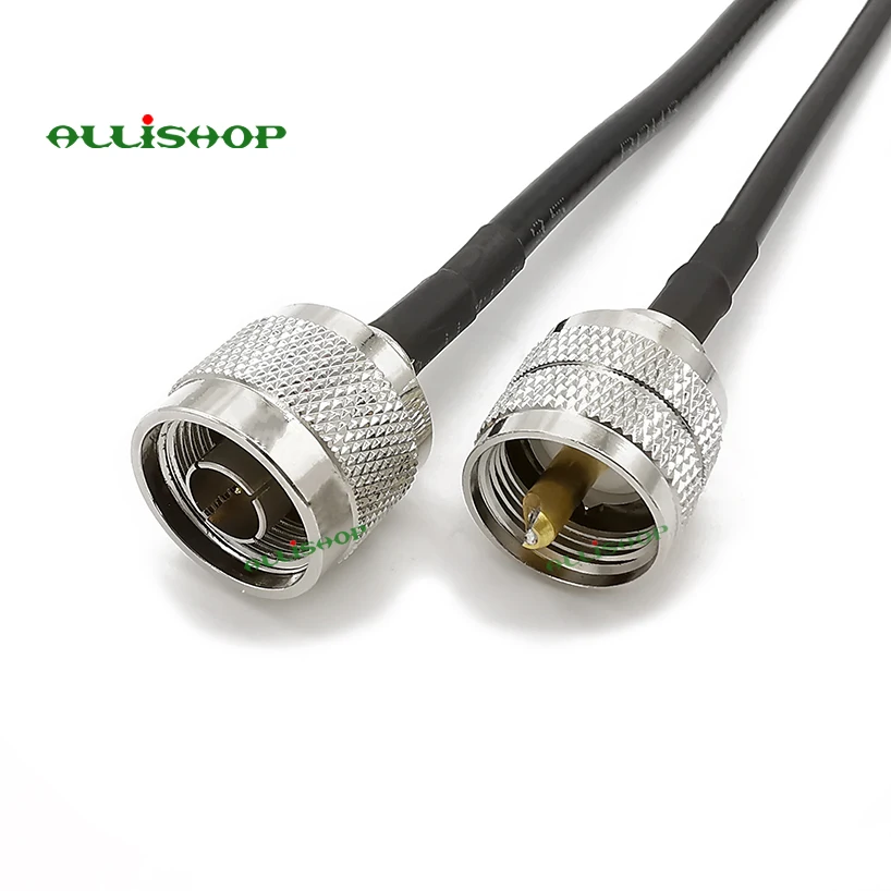 ALLISHOP цифровой RG58-PL259-PL-259-male-UHF PL-259 Мужской к N штекер разъемы на RG58 коаксиальный кабель Перемычка радиочастотный коаксиальный кабель