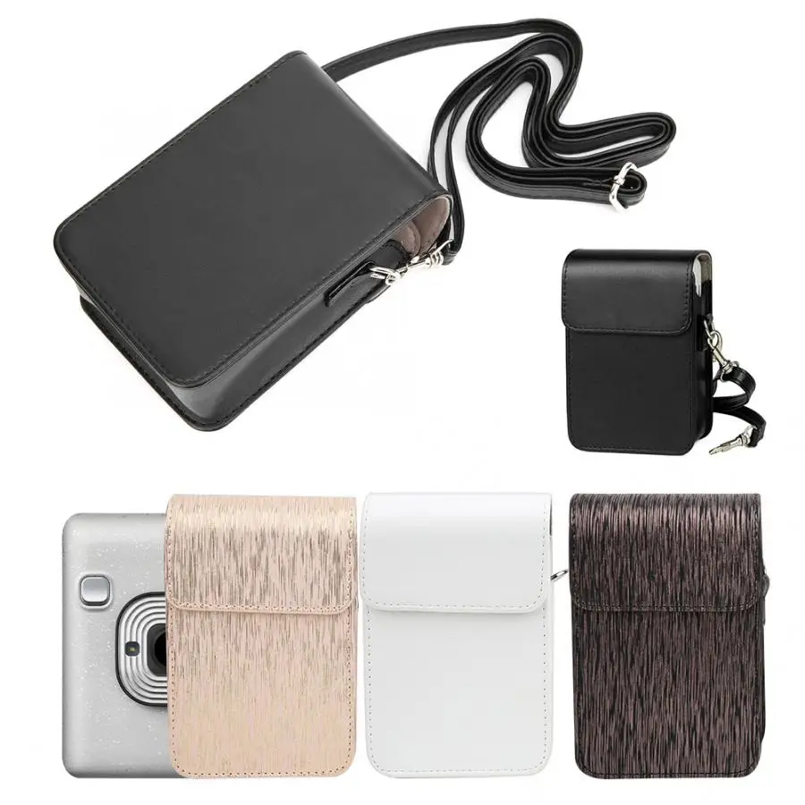 PU Leather Streamer Drawing Camera Portable Bag Case Protective Pouch Cover with Shoulder Strap For Instax mini LiPlay camera