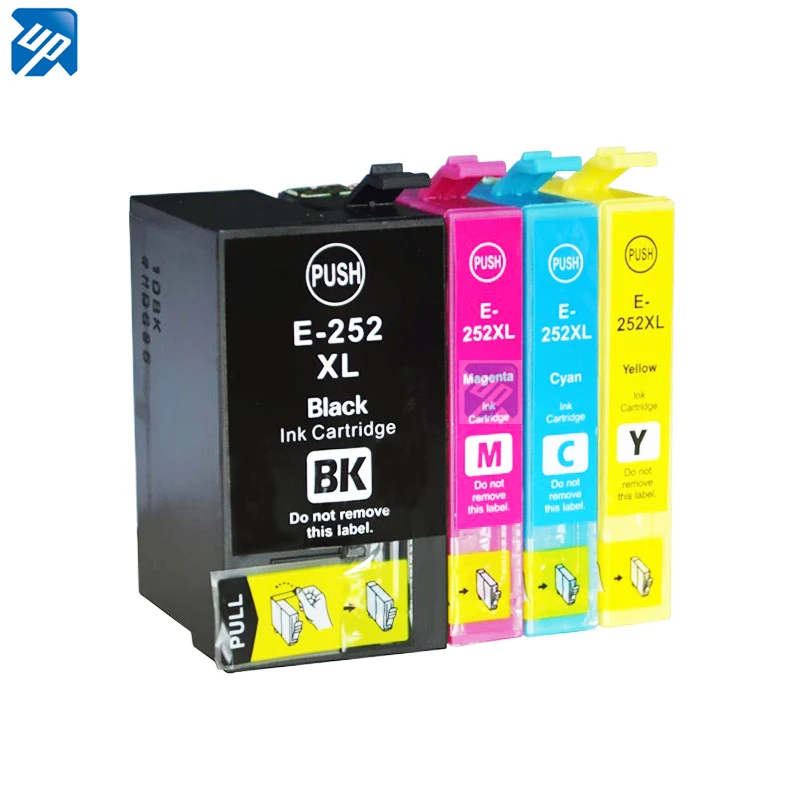 4pcs Generic 252 252XL 254XL Ink Cartridge for epson Workforce WF3620 WF3640 WF-7110 WF-7710 -WF-7720 Printer full ink with chip
