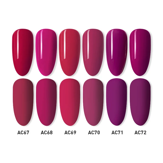 Beautilux Gel Nail Polish Lot Soak Off UV LED Semi Permanent Nails Gels Kit Lacquer Nail Art Design Varnish Wholesale Set of 6 AC67-72
