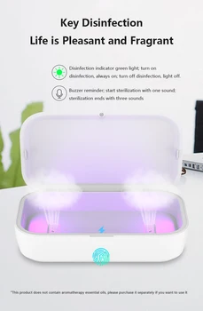 

2 In 1 Wireless Charger UV Disinfection Box Multi-function Mask Mobile Phone Cosmetics Key Personal Items UV Disinfection Box