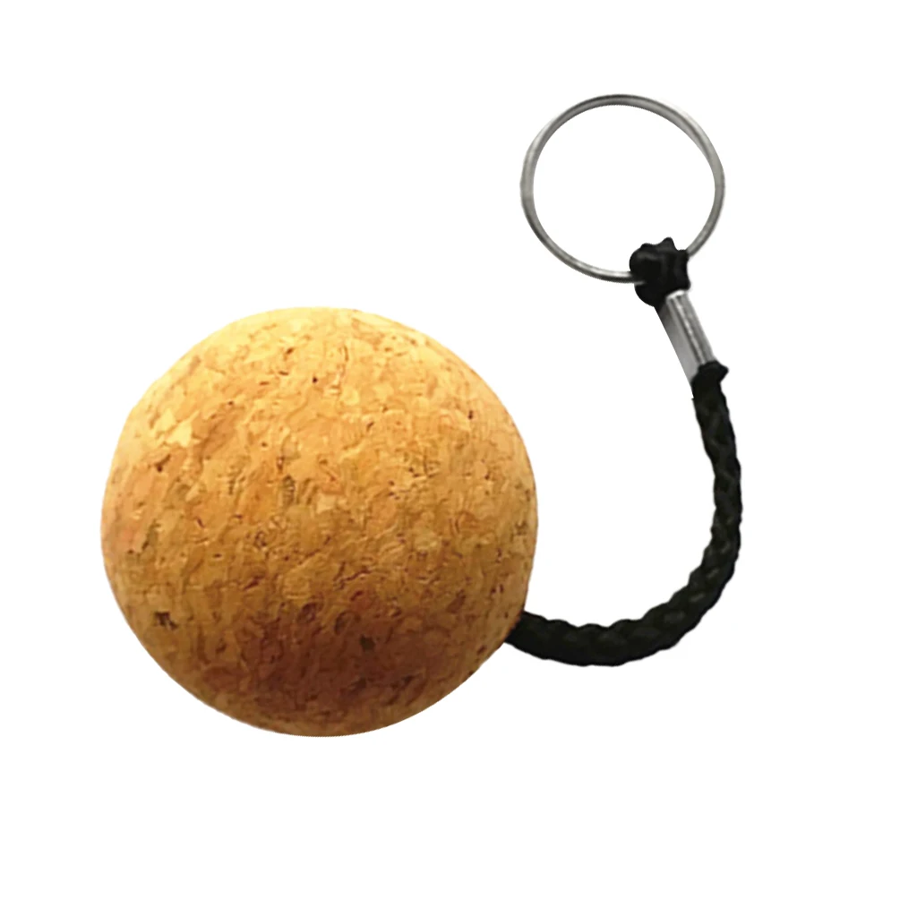 6 Floating Key Ring, 5cm Cork Ball Keychain Safety Lanyard, Portable Fishing Boat Marine Yacht Surf Swim Buoy Key Float Key Fob