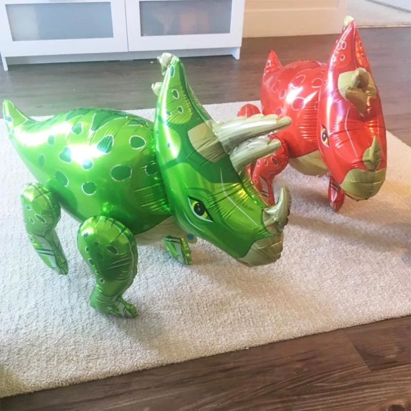Стоящий Зеленый Динозавр фольгированные шары 3th День Рождения украшения динозавр вечерние Baloons баннер Джунгли животных части поставки Globos