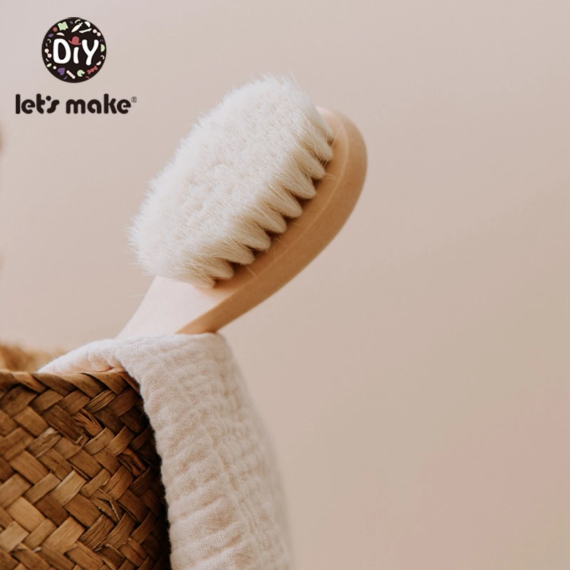 Let's Make Baby Wooden Brush Comb Newborn Hair Brush Infant Head Massager Hair Infant Comb Head Massager baby care kit hair care set