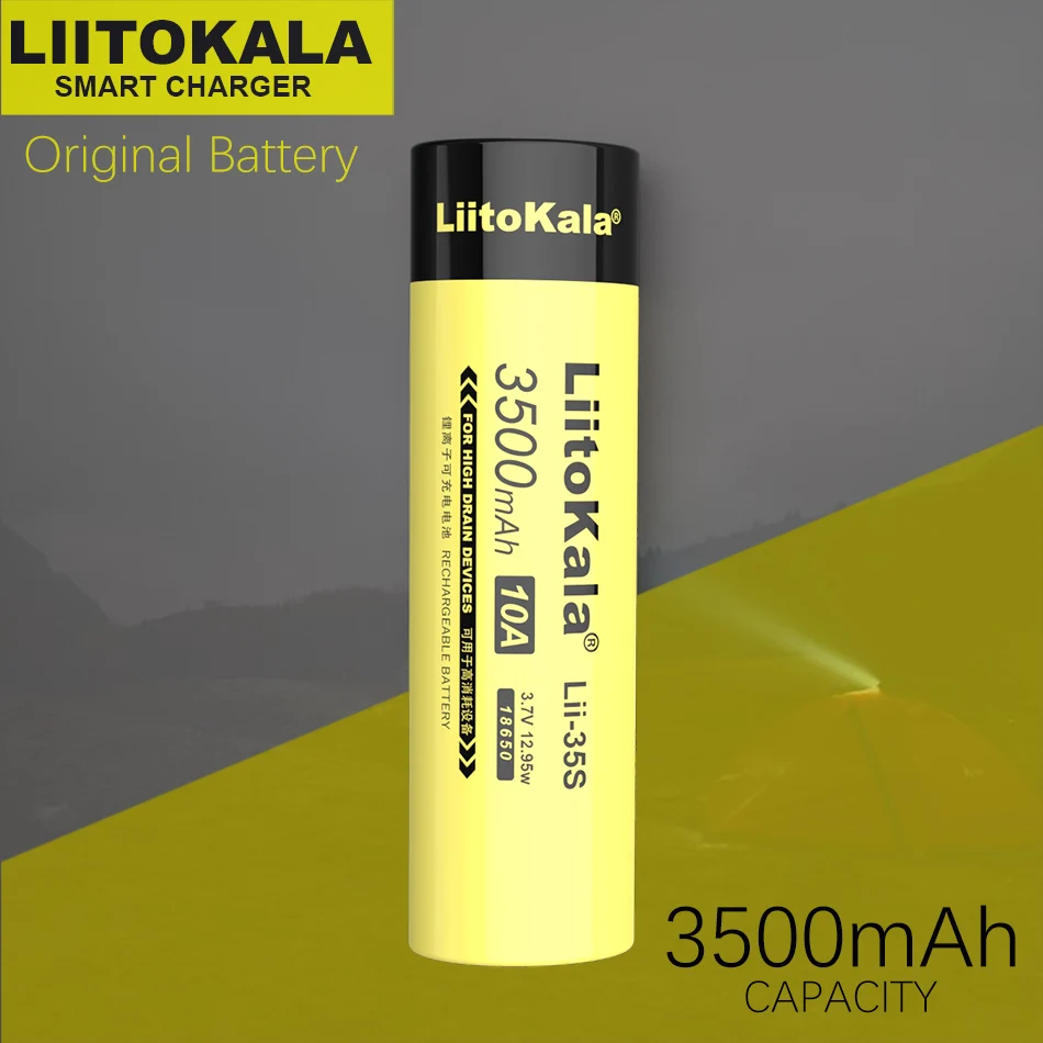 1 10 единиц LiitoKala Lii 35S 18650 Аккумулятор 3 7 в литий ионный аккумулятор 3500 мАч для