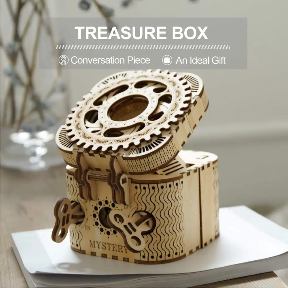 Креативная 3D коробка головоломка с сокровищами Robotime LK502 123 шт. деревянная сборная