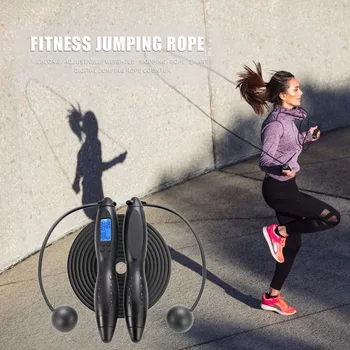 

Adjustable Digital Counting Jump Rope w/ Calories Counter Timer Cordless Skipping Rope Skipping Rope Workout for Women,Men