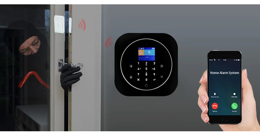 Sgooway фабрика сенсорной клавиатурой wi-fi GSM домашняя охранная беспроводная сигнализация Tuya детектор движения приложение контроль пожарный дым