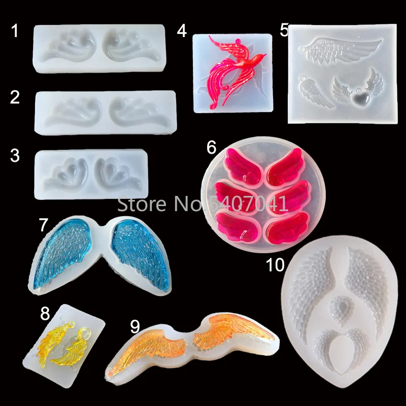 

1PC Wing Feather Liquid Silicone Expoxy Mold Resin Jewelry Mold UV Pendant Jewelry Accessories Handcraft Jewelry Tool