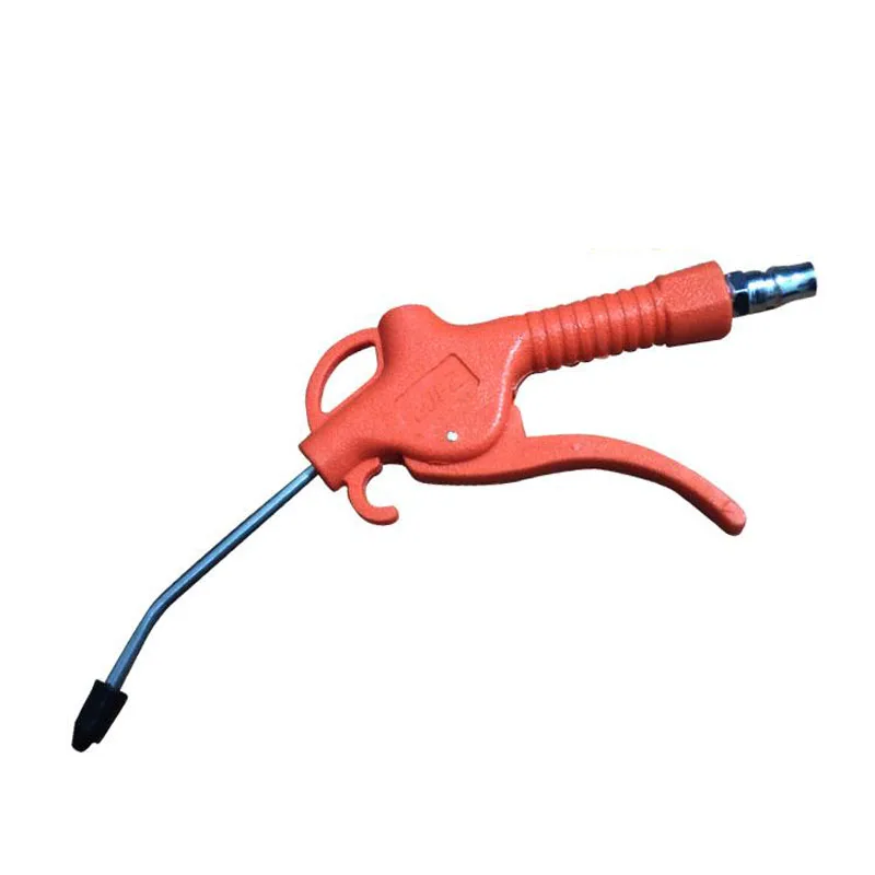 Loaded Spring Trigger Bent Tube Nozzle Air Blow Gun Dust Cleaner w/ Adapter Red 