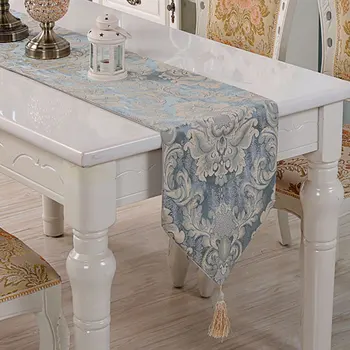 

European Luxury Table Runner Modern Minimalist Dining Table Jacquard Flowers Table Runner Vintage Pattern Fabric Home Decoration
