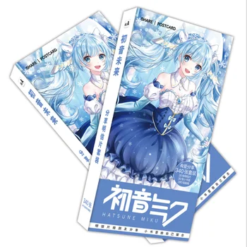

Anime Hatsune Miku Postcard Post Cards Sticker Artbook Gift Cosplay Props Book Set Collection Card Birthday Gifts