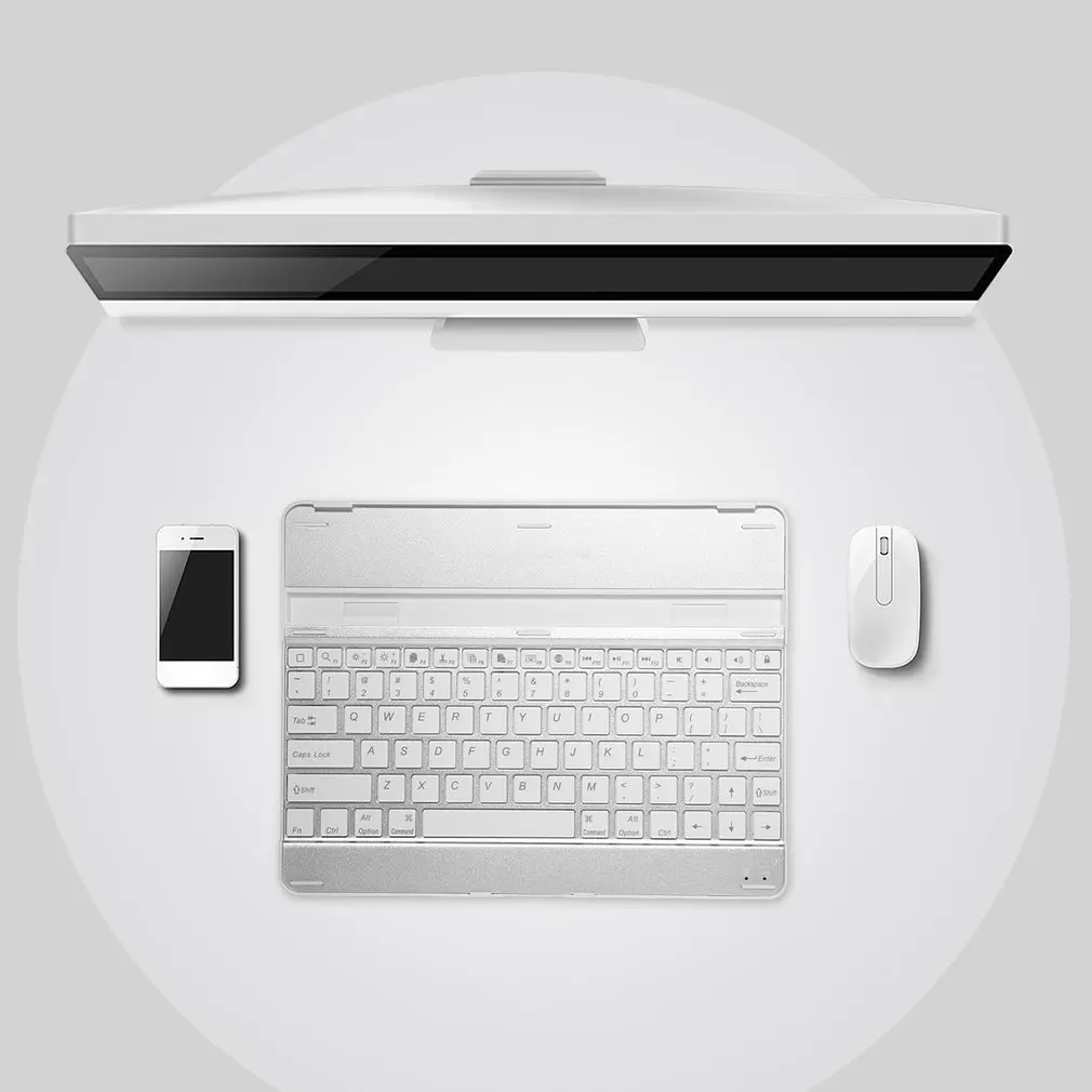 Universal Black & White Aluminum Alloy Lightweight Quiet Keystrokes Waterproof & Dustproof Wireless Bluetooth Keyboard for iPad