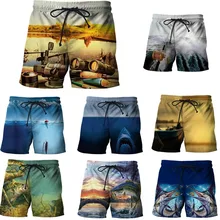 EAnvog S-5XL пляжные шорты с 3D принтом и эластичной резинкой на талии для рыбалки, унисекс, специальные летние пляжные шорты для занятий водным спортом, мужские шорты, брюки