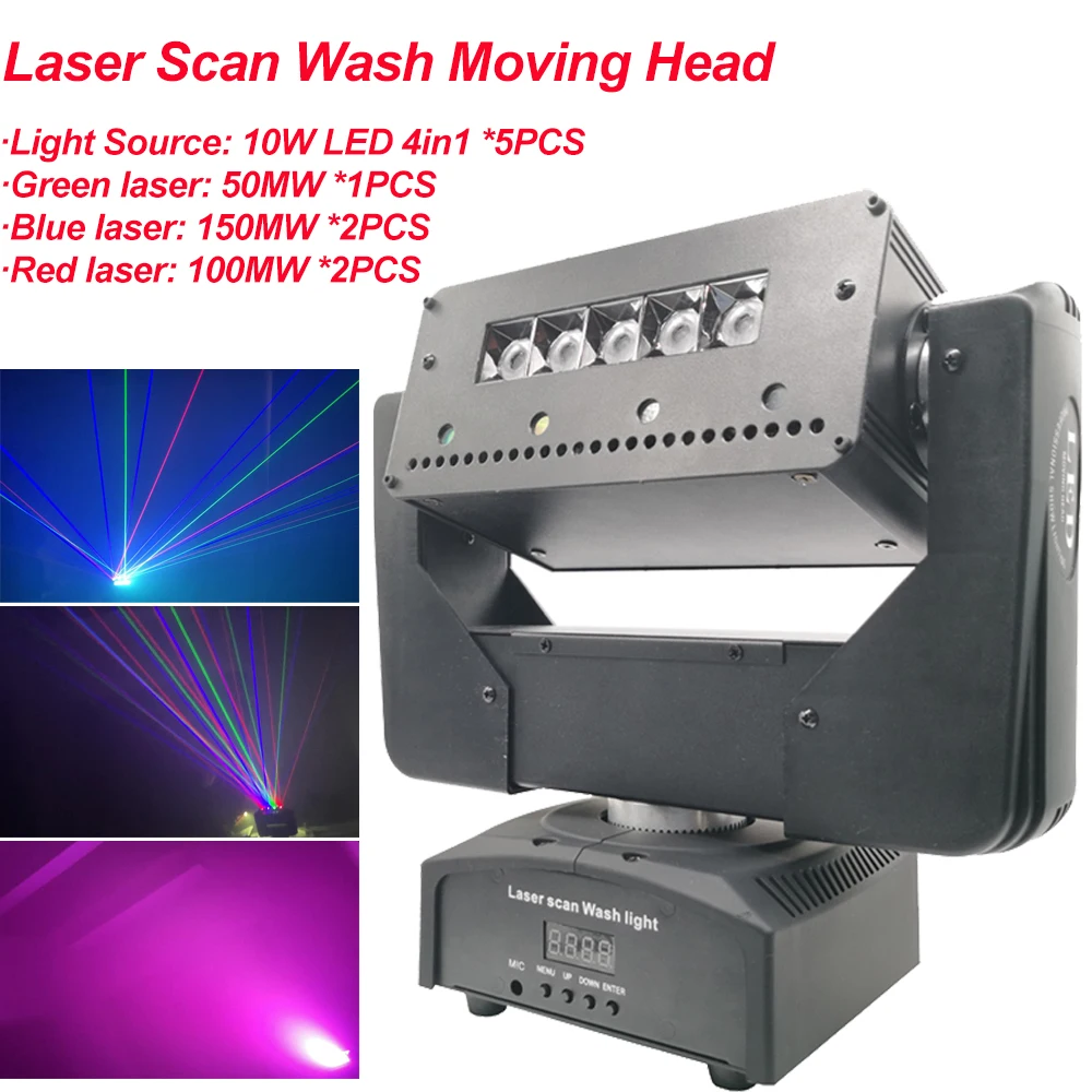 US $205.20 Multifunction DJ Light LED Wash Laser Scan Strobe Moving Head Lighting Stage Effect Light With DMX512 Sound Light For Disco Ball