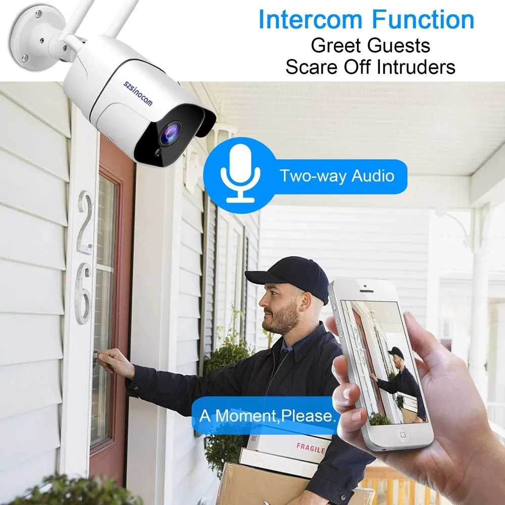 SZSINOCAM двухсторонняя аудио 2 мегапиксельная Wifi ip камера 1080P беспроводная наружная