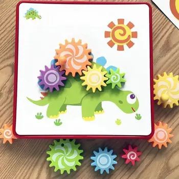 

Children Gear Puzzle Toy Animal Shape Desk Top Baby Kids Educational Toys G99C