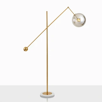 

Post Modern Creative Adjustable Metal Fishing Floor Lamp Nordic Personality Marble Glass Standing Light For Home Hotel Art Decor
