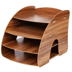 Креативный Настольный держатель для файлов формата А4, коробка для хранения документов, декоративный офисный стол, органайзер, деревянный