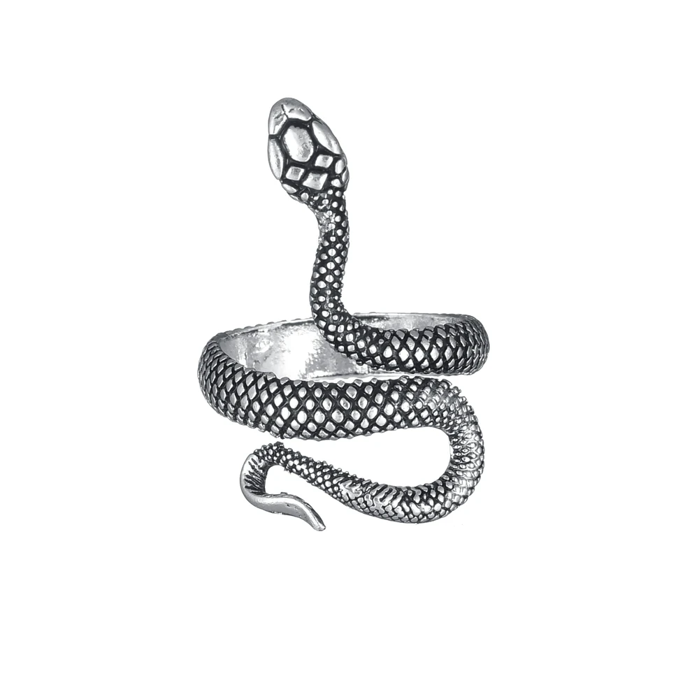 Rings for Men Women Punk Goth Snake Dragon Silver Plated Ring Exaggerated Adjustable Chic Party Gift Jewelry Mujer Bijoux - Image 3